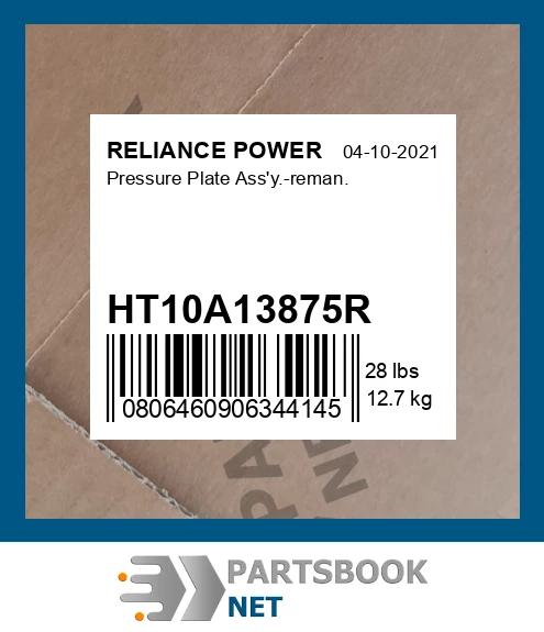 HT10A13875R Pressure Plate Assembly - Remanufactured