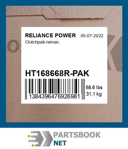 HT168668R-PAK Clutch Kit - Remanufactured
